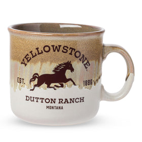 Silver Buffalo Yellowstone camper mug 20oz front view, ideal for bold coffee or tea