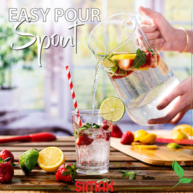 SIMAX iced tea pitcher pouring with smooth, precise spout action