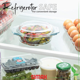 SIMAX casserole with tight lid preserves moisture for flavorful slow-cooked dishes.