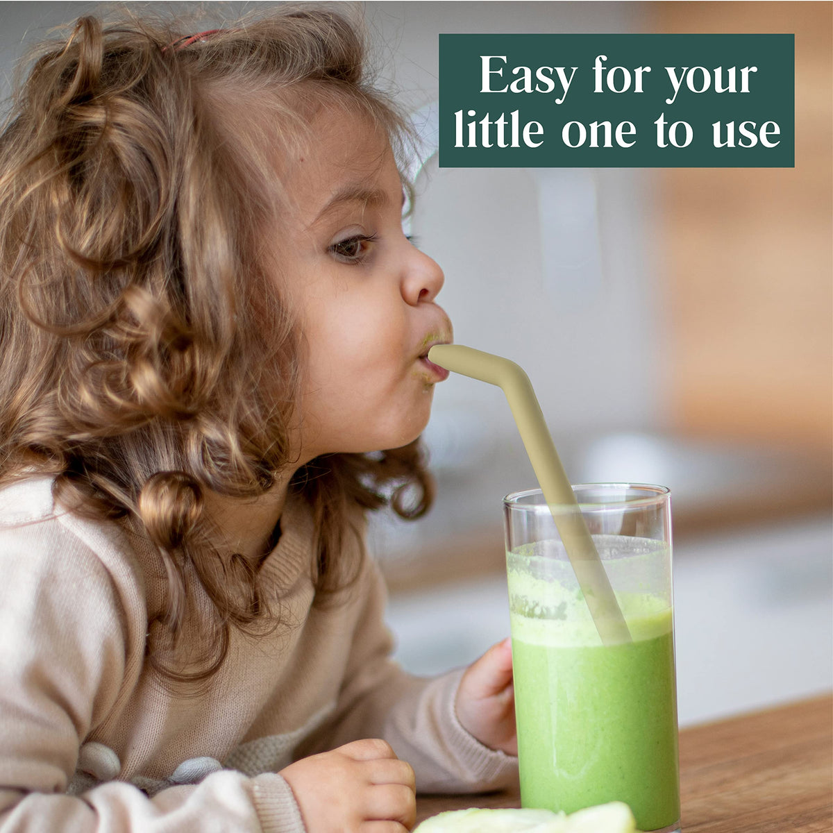 Simka Rose 5-inch straw in a child’s cup for easy sipping
