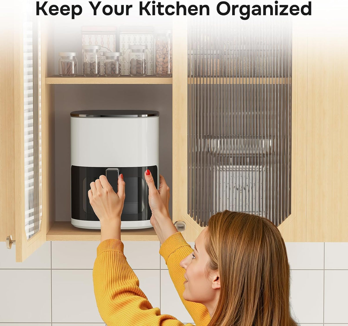 Simple Deluxe 12-in-1 Air Fryer built-in light for monitoring progress without opening.