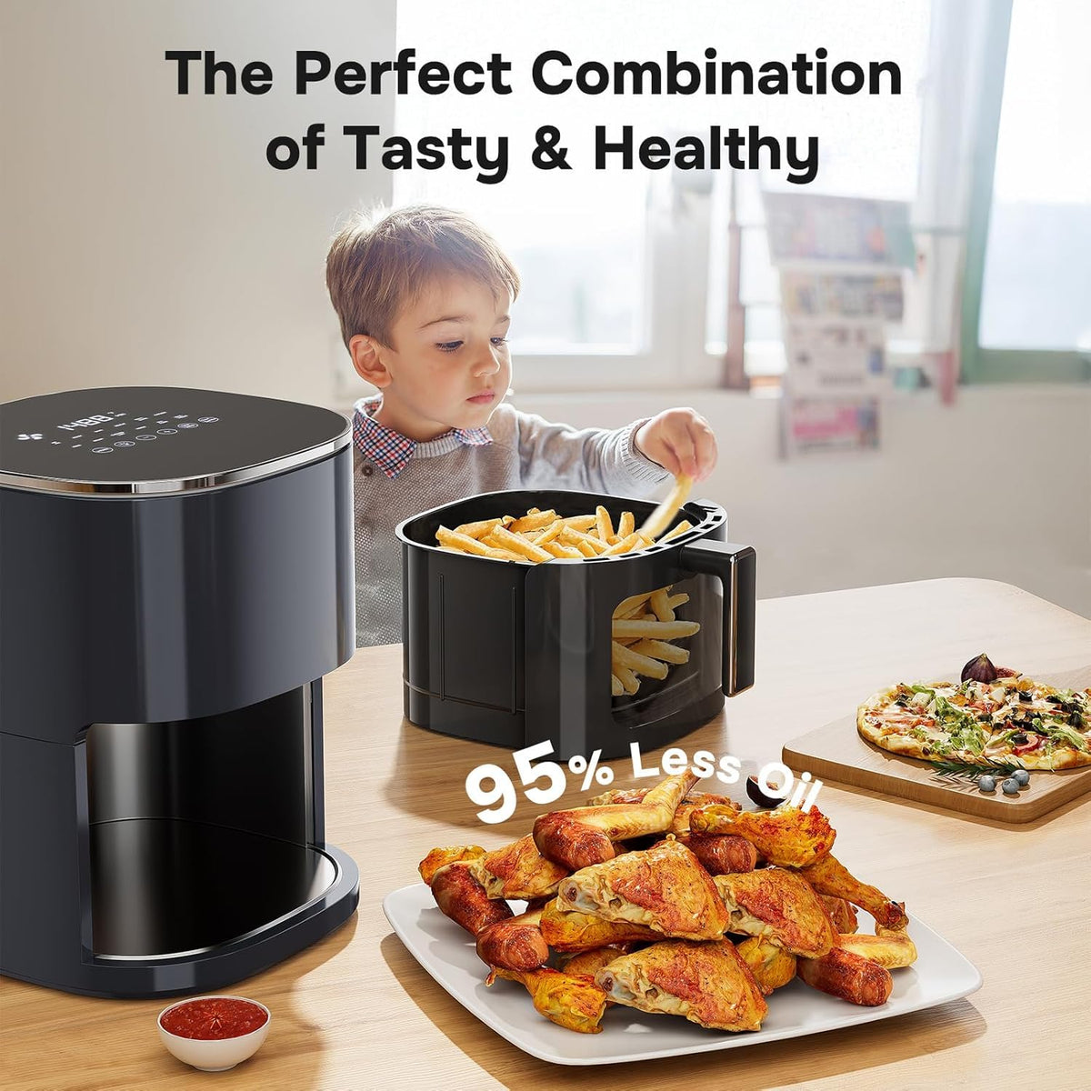 Simple Deluxe compact design saves kitchen space while cooking for a family.