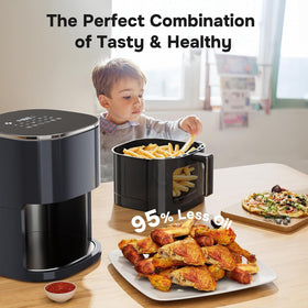 Simple Deluxe compact design saves kitchen space while cooking for a family.