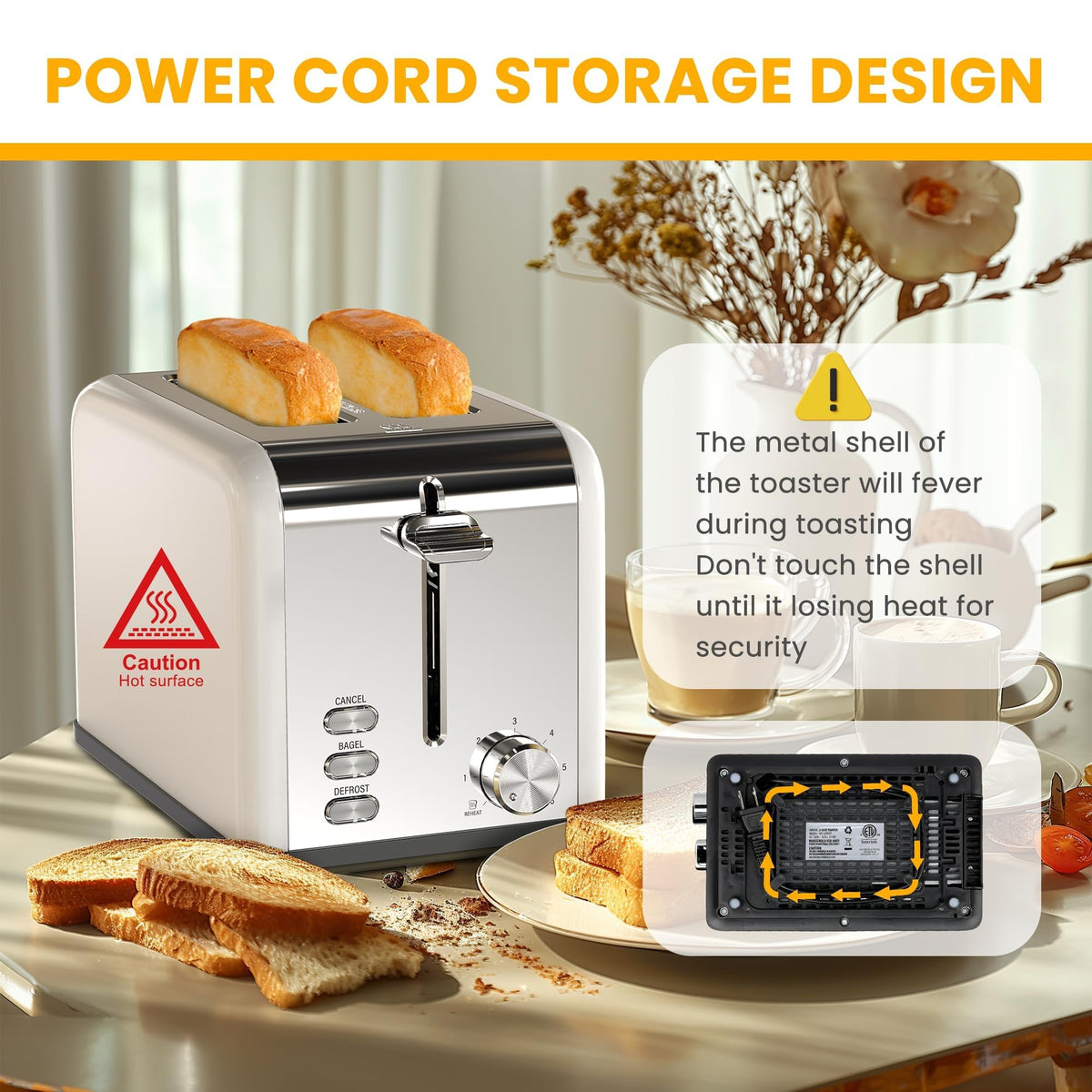 Simple Deluxe toaster with matte finish and stainless trim