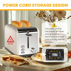 Simple Deluxe toaster with matte finish and stainless trim
