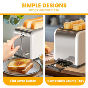 Simple Deluxe toaster ready for toast with even browning