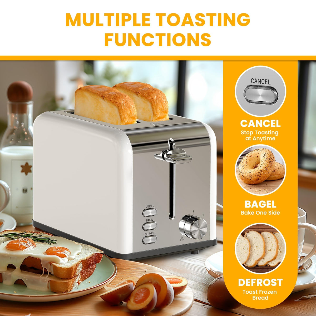Simple Deluxe toaster wide slot fits bread and waffles