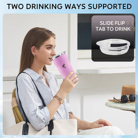 SIMPLE DRINK 20oz tumbler cup-holder fit demonstrates car-ready portability