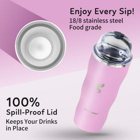 SIMPLE DRINK 20oz tumbler lid and straw assembly demonstrates spill-proof versatility during workouts