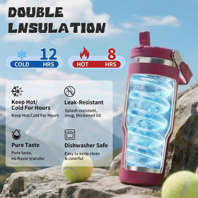 SIMPLE DRINK 30oz leak-proof lid prevents spills during commutes and workouts.