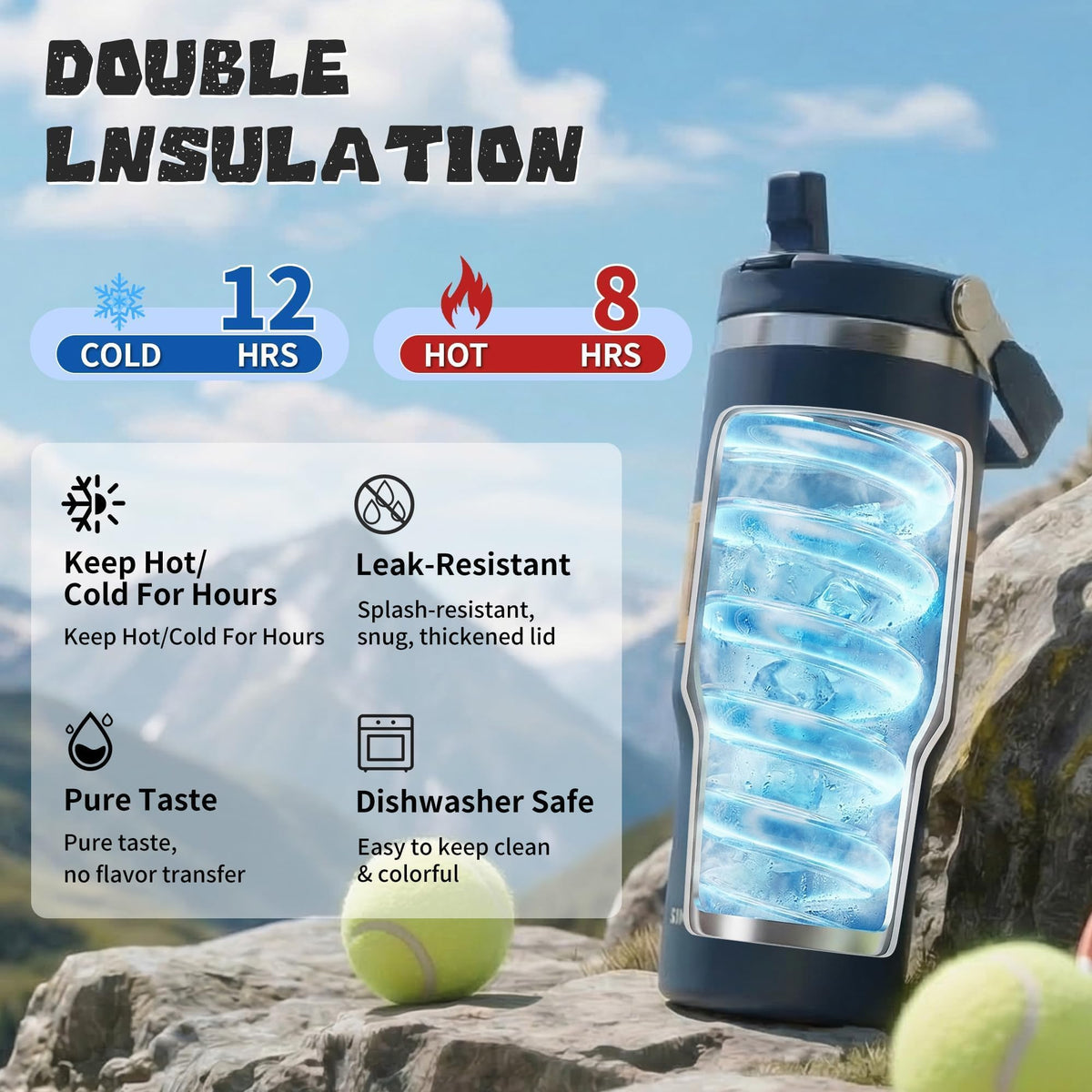 SIMPLE DRINK handle design allows easy carrying during workouts or commutes.
