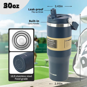 SIMPLE DRINK leak-proof lid prevents spills while commuting or traveling.