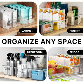 Simple Houseware 15x8x3-75-inch bin fits shelves for flexible storage.