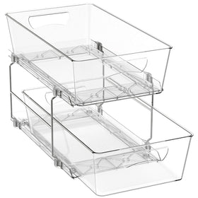 Simple Houseware 2-Tier Basket Drawer Assembly shows easy setup for compact spaces.