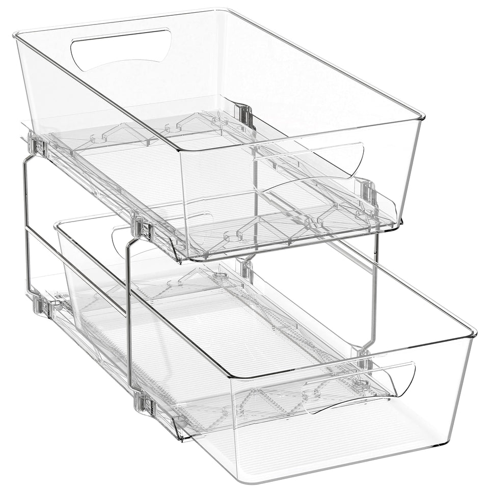 Simple Houseware 2-Tier Basket Drawer Assembly shows easy setup for compact spaces.