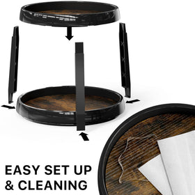 Simple Houseware 2-Tier Lazy Susan easy to wipe clean and resistant to stains.