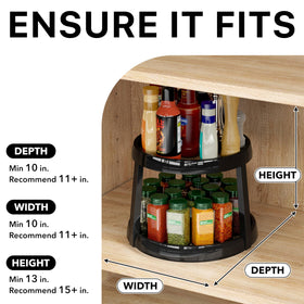 Simple Houseware 2-Tier Lazy Susan fits round bottles and jars, maximizing circular space.