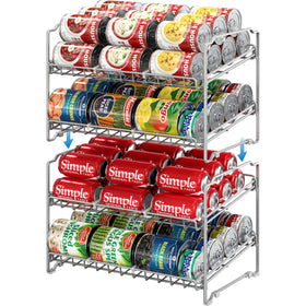 Simple Houseware 2-tier stackable can rack front view for organized pantry storage