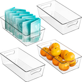 Simple Houseware four-piece bin set in fridge organizer for quick access
