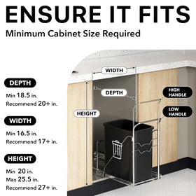 Simple Houseware adjustable handle for high or low cabinet setups.