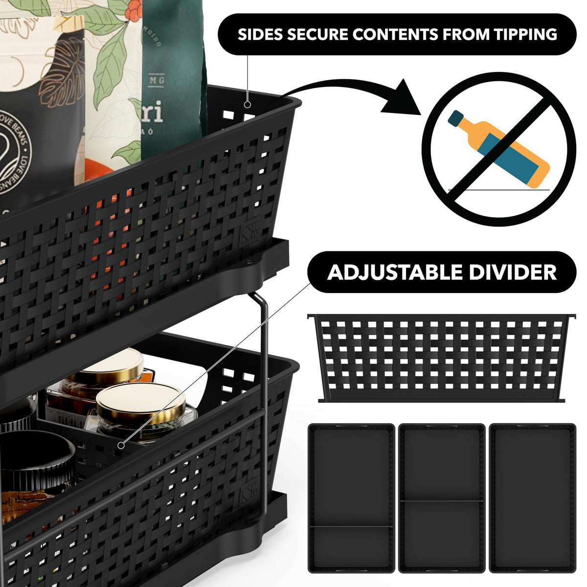 Simple Houseware anti-slip base keeps the unit steady on surfaces