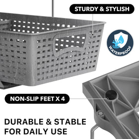 Simple Houseware anti-slip base stabilizes the unit on bathroom surfaces