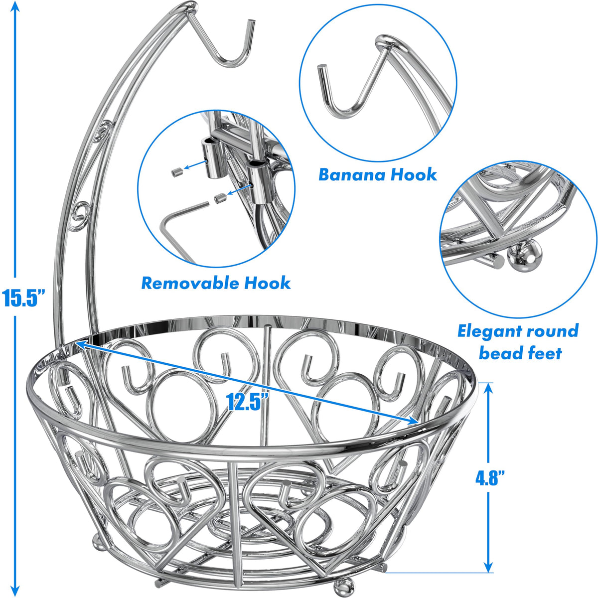Simple Houseware banana tree hanger removable for space-saving display.