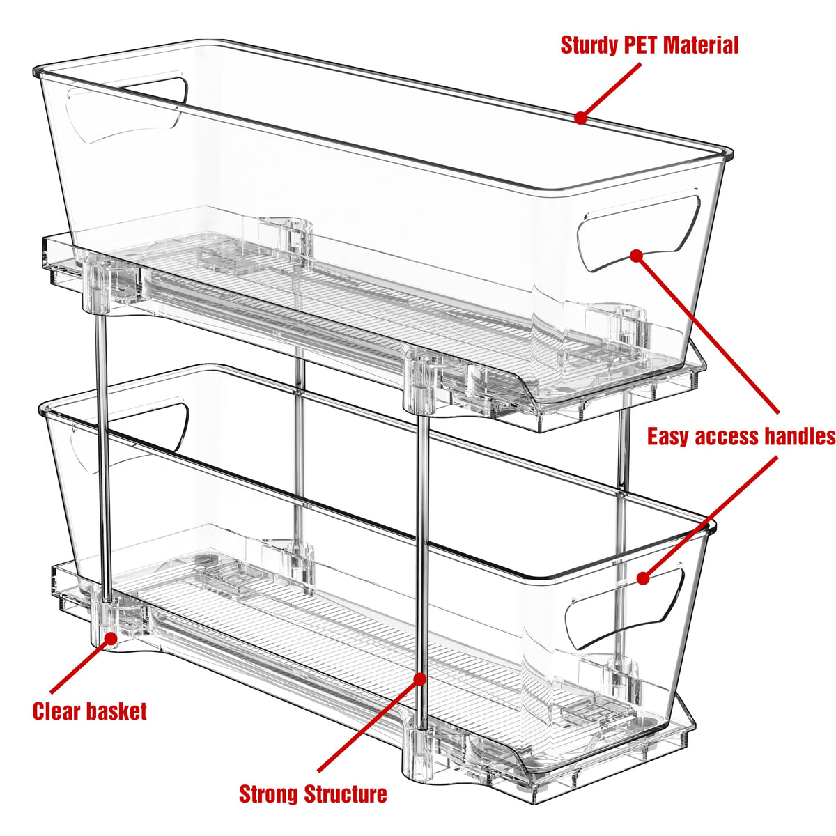 Simple Houseware cabinet storage solution helps keep items organized.