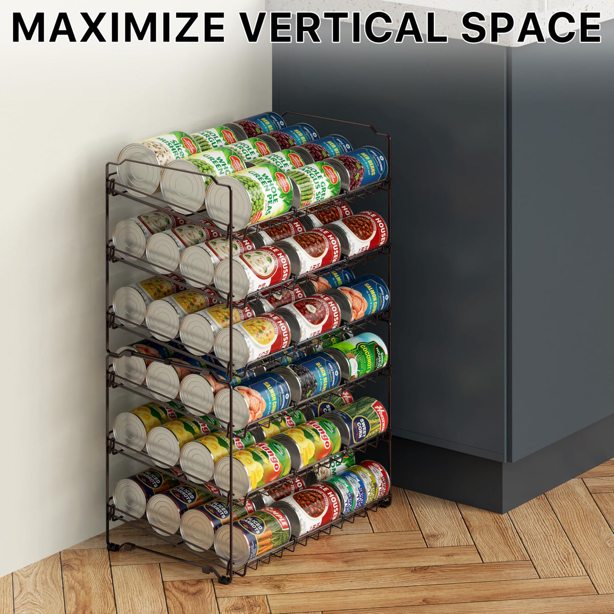 Simple Houseware can organizer rack dimensions reveal a compact pantry solution