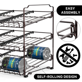 Simple Houseware can organizer rack rolling-forward design enables first-in, first-out can access