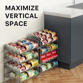 Simple Houseware can rack in pantry use highlights easy reach and restocking