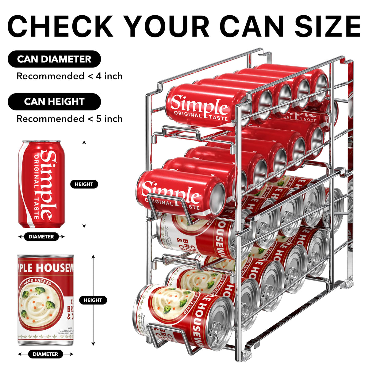Simple Houseware chrome finish on durable metal dispenser rack