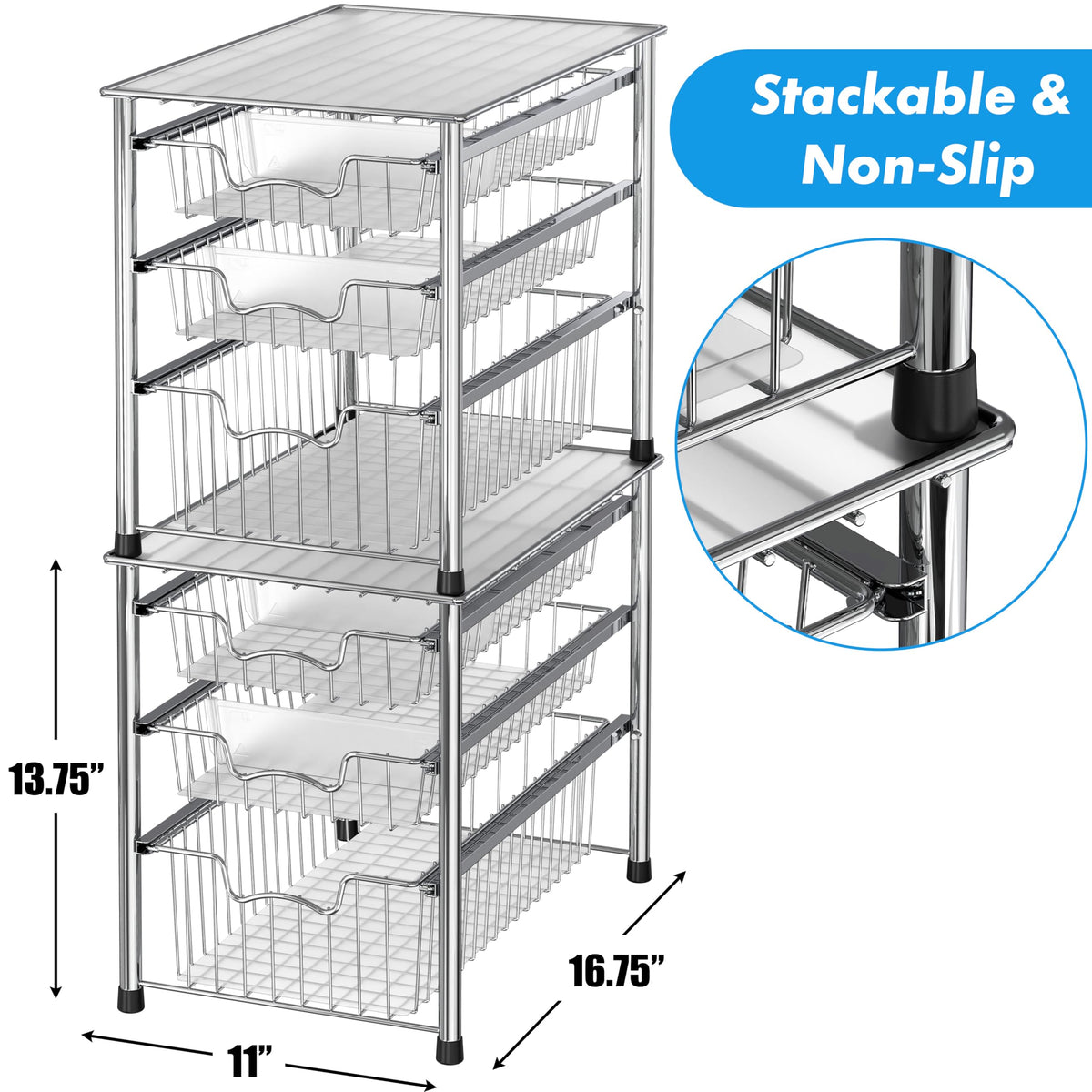 Simple Houseware chrome finish adds sturdy, sleek look to any space