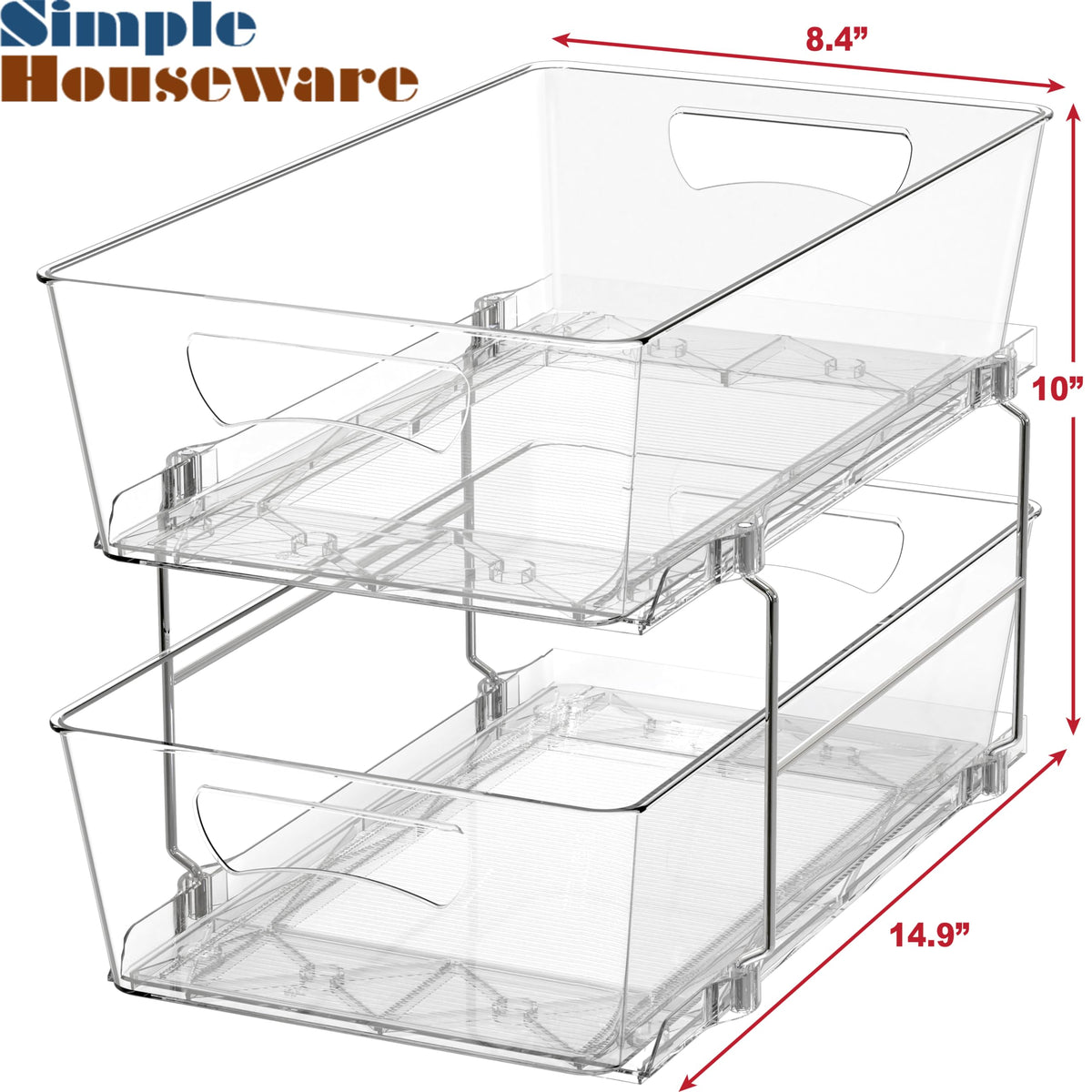 Simple Houseware clear drawer enhances visibility for quick item find.