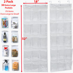 Close-up of Simple Houseware clear pockets for quick visibility of contents.