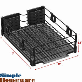 Simple Houseware dish-drying-rack-easy-clean design simplifies routine maintenance.