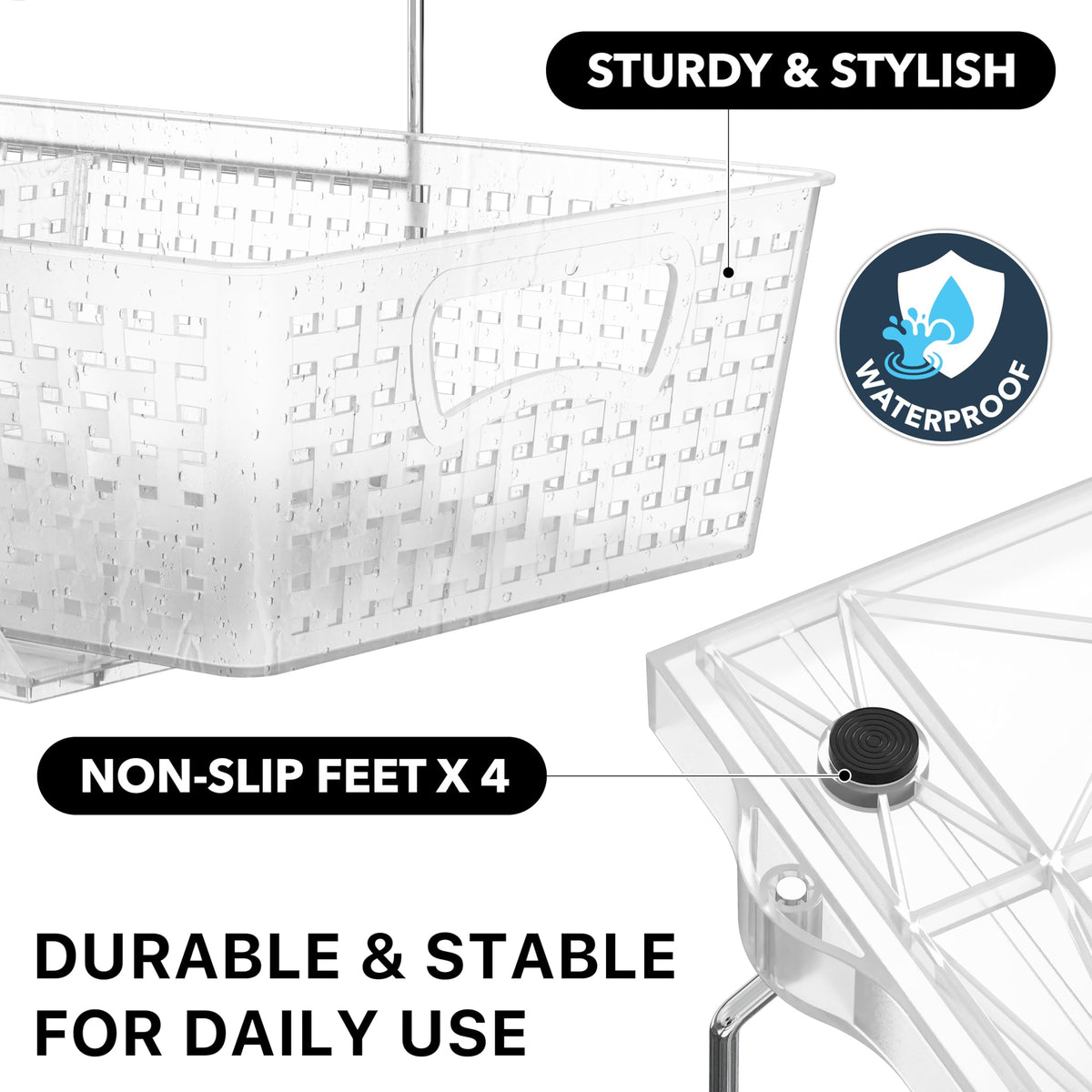Simple Houseware drawer dividers inside keep items neatly separated.