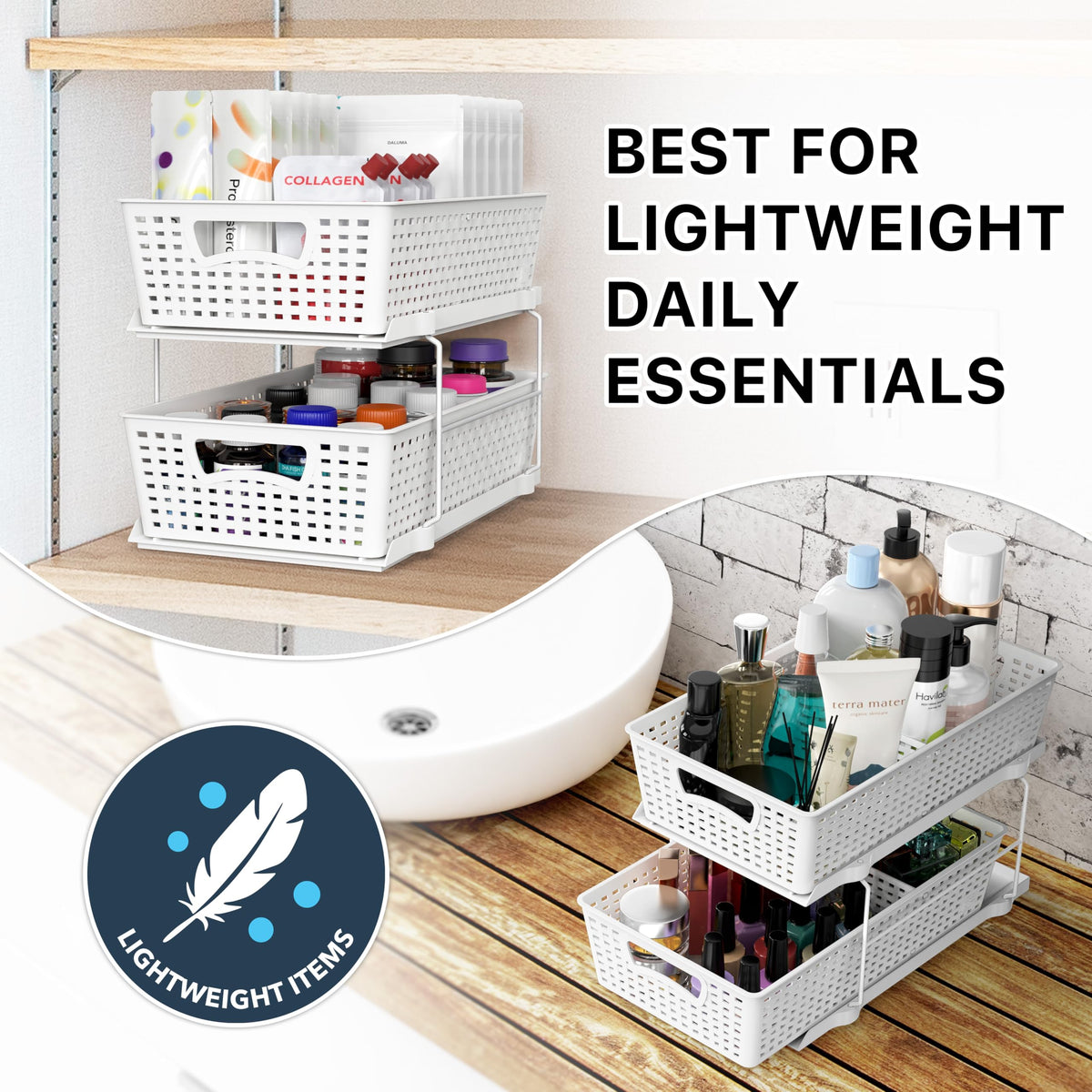 Simple Houseware durable weave design resists humidity with sturdy texture