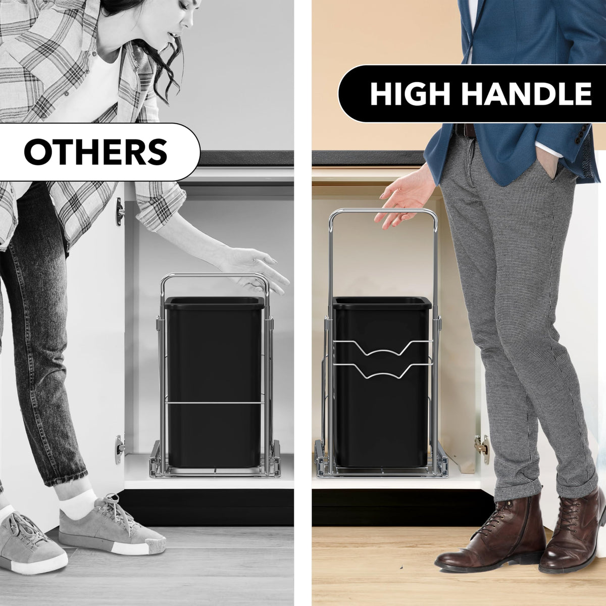 Simple Houseware enables quick trash bag changes.