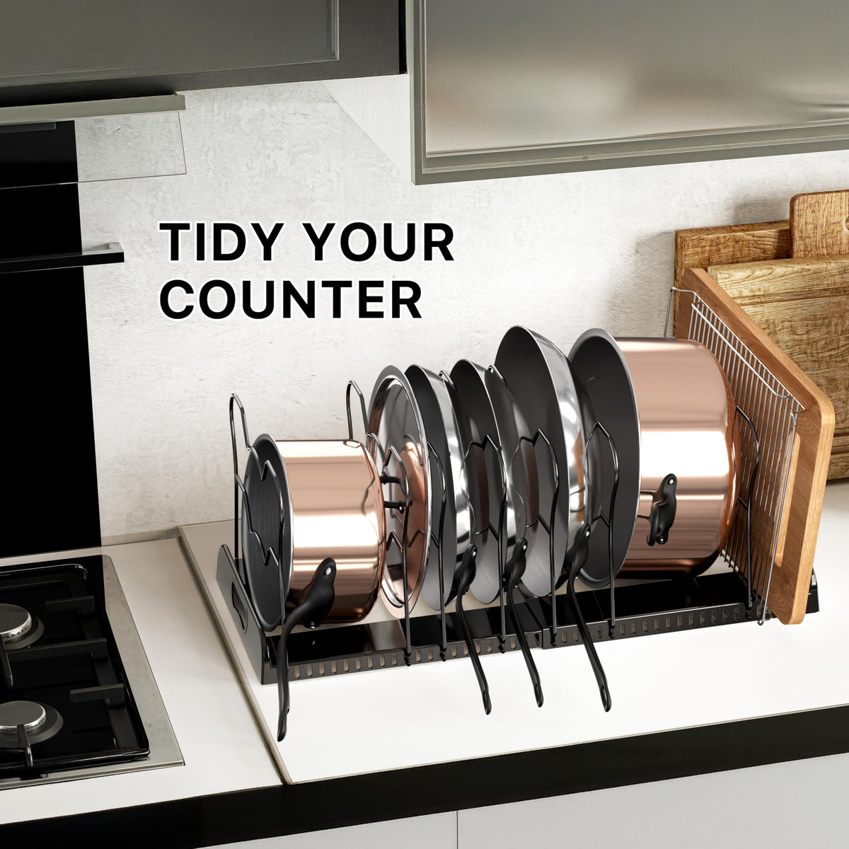 Simple Houseware under-sink storage solution keeps kitchen clutter organized and accessible
