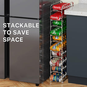 Simple Houseware four-pack chrome racks streamline can storage.
