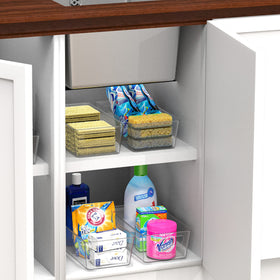 Simple Houseware freezer bin with designated spots for condiments.