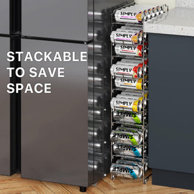 Simple Houseware chrome dispenser emphasizes high capacity and durable, tool-free setup.