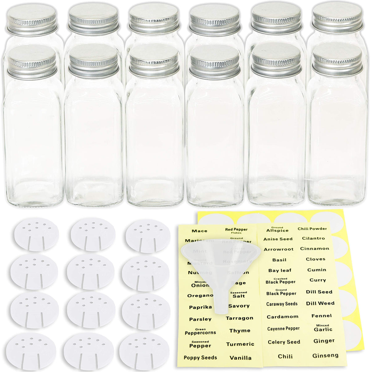 Funnel and label kit included for clean filling and organized labeling.