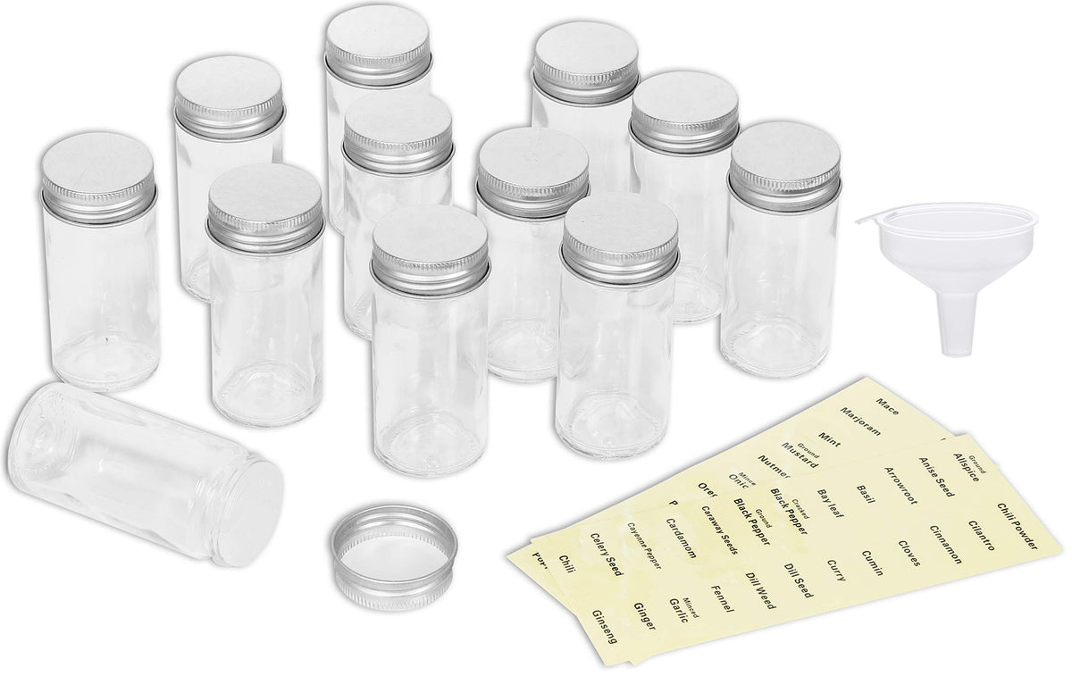 Simple Houseware funnel and spice labels help you label spices neatly.