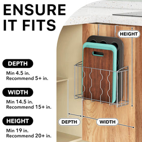Simple Houseware silver bakeware organizer stores pans and sheets efficiently.