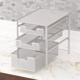 Simple Houseware stackable basket system ideal for kitchen, bath, or storage room.