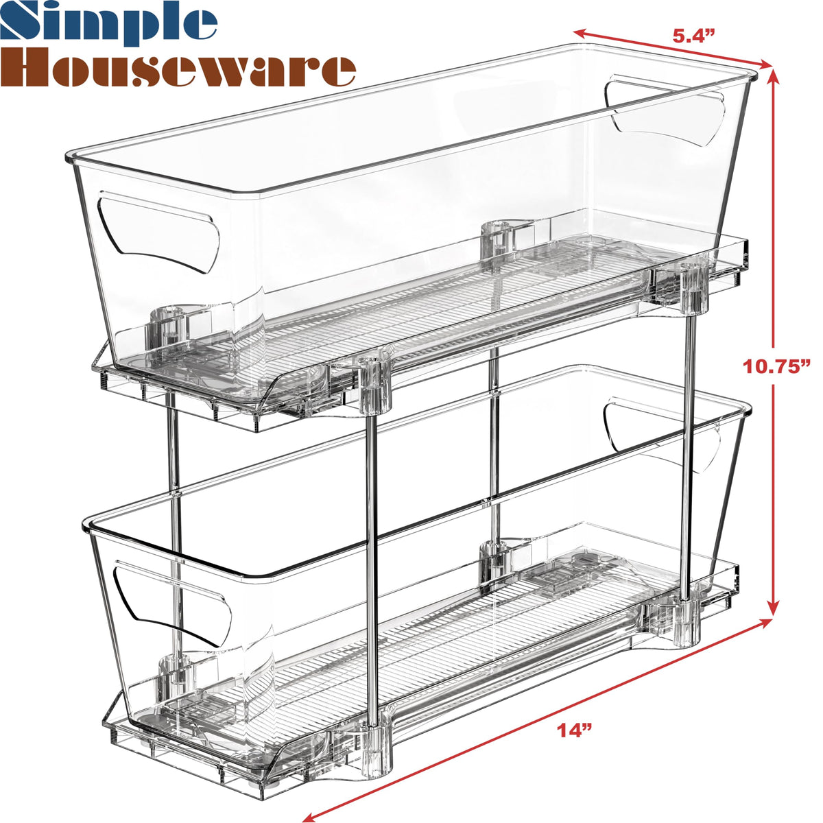 Simple Houseware kitchen and bathroom organizer boosts cabinet efficiency.