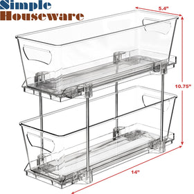 Simple Houseware kitchen and bathroom organizer boosts cabinet efficiency.