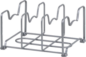 Simple Houseware bakeware sorter frees cabinet space and improves organization.